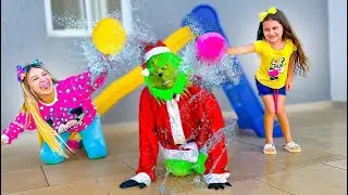 A JULLY E A LAYRA JOGARAM BEXIGAS DE &Aacute;GUA NO PAPAI NOEL ESTRANHO!!  