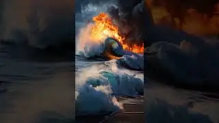Water and Fire storm #aesthetic #ai