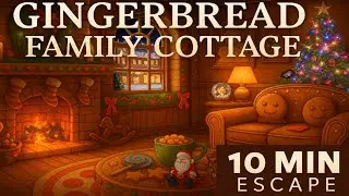 Gingerbread Family Cottage — Christmas Easy Listening | 10 Minute Escape (4K)