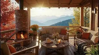 Autumn Wind Jazz ?? Cozy Lakeside Porch Smooth Music for Studying|