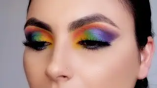 Rainbow Eyeshadow Tutorial | My First Colorful Eye Makeup Look | Rainbow Eye Makeup
