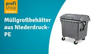 M&uuml;llgro&szlig;beh&auml;lter aus HDPE, 1.100 Liter, gem. DIN EN 840-2, mit 4 Lenkrollen, anthrazit