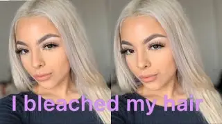Bleaching my hair at home | platinum blonde root touch up at home (Wella T18 toner and ION Booster)