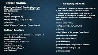 Numpy-Shape(),Reshape(),Flatten() Functions