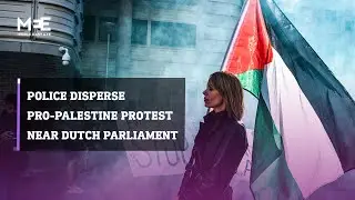 Police disperse pro-Palestine protest against Israel&rsquo;s Cogat speaking to Dutch parliament