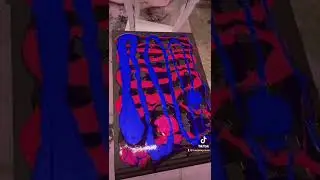 How to epoxy resin a small nightstand blue purple white black