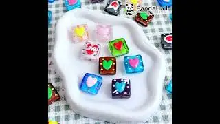 Spray Painted Square & Heart Lampwork Beads Bracelet #beads #beadedjewelry  #jewelrymaking  #shorts