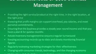 Characteristics of Successful Businesses