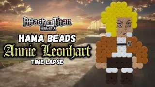 Annie Leonhart Hama Beads Attack on titan 👊  Pixel Art Time Lapse