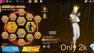 New Golden TOP Criminal Bundle 1 Spin Trick 🤩 | Top Criminal Bundle Free Fire |