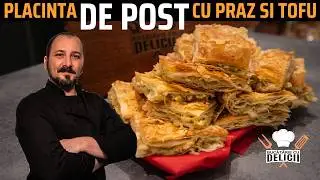 Placinta cu praz si branza de post vegana. Aluat foietaj de casa.