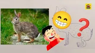 Funny rabbit drawing 🐰😁 Click to see a strange drawing &hearts;️