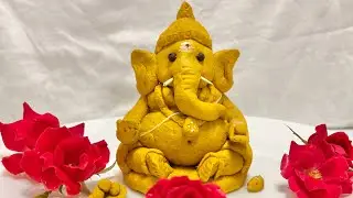 How to make Ganesha idol | How to make Turmeric Ganesha | Ganapathi making step by step | DIY