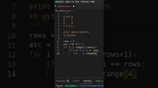 Print Triangle Alphabet Pattern Using Python | Traingle Pattern - 14 | Tech Blooded | #Shorts