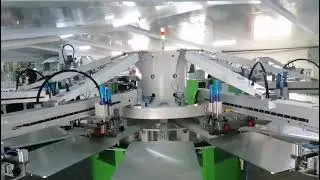 6 color 14 stations automatic screen printing machine with 6pc flash dryers 