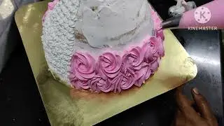 Barbie doll cake without mould/ cake design/ whipped  caream cake@ gomz kitchen