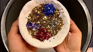 Asmr - thank you 30K ❤️- 2 baking soda cups + glitter- blue glitter mix -  soft and crunchy crush