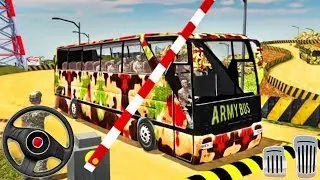 US Army Bus Driver 2019: Offroad Soldier Transport Driving - Android GamePlay