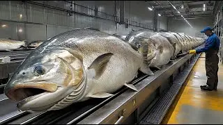 How They Harvest Salmon for Sushi & Smoked Slices: Inside a Mega Fish Factory (Full Process)
