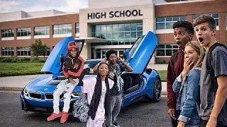 FIRST DAY OF SCHOOL! Droppiong off my Siblings in A BMW i8!!😲