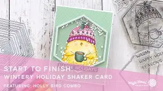 Start to Finish: Wintery Holiday Shaker Card feat. Holly Bird Combo