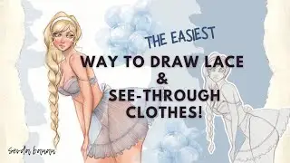 Digital art🫰🏻The EASIEST Way to Draw Lace & See-Through Clothes!