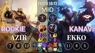 IG Rookie Azir vs JDG Kanavi Ekko Mid - KR Patch 10.13