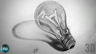 How to draw a 3D light bulb step by step for beginners.