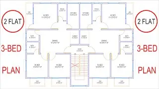 HOUSE PLAN DESIGN | EP 341 | 1800 SQUARE FEET TWO-UNIT HOUSE PLAN | LAYOUT PLAN