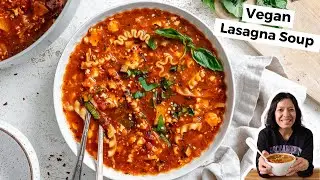 Веганский суп с лазаньей | Простое, уютное и вкусное блюдо в одной кастрюле 🍲✨
