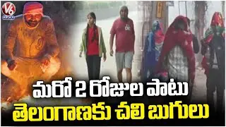 Temperatures Across Telangana Drops To Single Digit Due To Cold Wave | Weather Report | V6 News