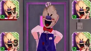 Ice Scream 1,2,3 And 4 Rod's Factory All Cutscenes And Endings (iOS/Android)