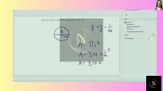 [Math] Find the area of a wire with a diameter of 18 inch
