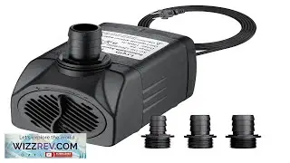 400GPH Ultra Quiet 1500L H 25W Submersible Water Pump with 6.6ft High Lift