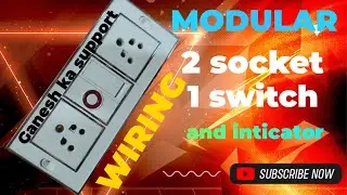 Modular 2 socket 1 inticater 1 switch electric board wiring