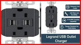 Legrand radiant 15 Amp Decorator Wall Outlet with 3 1 Amp USB Charger, Graphite, TM826USBGCCV4