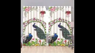 Curtain for Door Polyester Digital Print Eyelet Curtains for Door (Multi Size- 7x4 Ft) - Set of 2 Pc