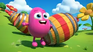 Fall Guys Wobbly Bean Jumped Through Rolling Obstacles | Kids Songs & Nursery Rhymes