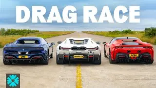 Yianni's Lamborghini Revuelto v Ferrari 296 & SF90 1/4 MILE RACE