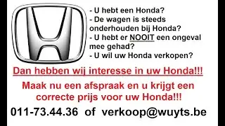 Wij kopen uw Honda