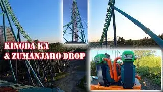 WORLD'S TALLEST ROLLER COASTER & DROP Zumanjaro & Kingda Ka Rider POV