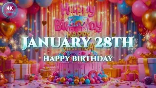 Happy Birthday January 28th! 🔥 DJ Remix Slap House Party Song (4K Edition)