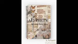 Aesthetic DIY Notebook Cover Idea 🤎✨️ #diy #papercraft #aesthetic #notebookcover #ideas #shorts