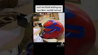 Gold Leafing an Iron Man Helmet Build Video on my Channel #engineering #engineeringstudent #marvel
