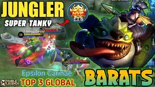 SUPER TANKY BARATS JUNGLER! BARATS BEST BUILD 2023! Top Global BARATS Gameplay 2023 - Mobile Legends