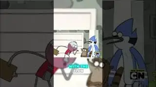 Rigby punches Benson ￼