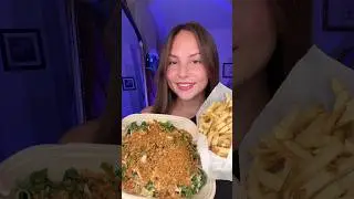 Caesar salad and french fry muk/review🥗🍟#caesarsalad #frenchfries #mukbang #foodreview #eatwithme