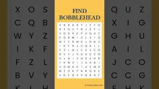Find BOBBLEHEAD - Word Search Puzzle #wordgames #wordpuzzle #WORDSEARCH #bobbleheadday