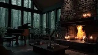 Hearthside Melodies with Warm Fireplace Piano for Relaxation, Focus and Cozy Winter Nights