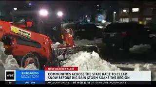 Mass. communities race to clear snow before rain storm